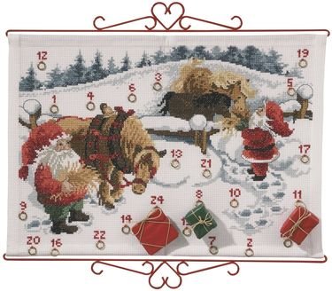 Julekalender - Julenisse fodrer heste