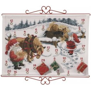 Julekalender - Julenisse fodrer heste