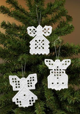 Hardanger julepynt - Engle 3 stk.