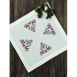 Broderipakning - Ptrykt julelber - Fugle med hjerter