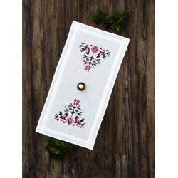 Broderipakning - Ptrykt julelber - Fugle med hjerter