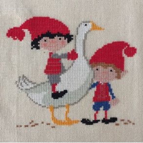 Broderipakning - Billede - Nissebrn med gs