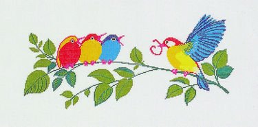 Broderipakning - Billede - Mads Stage - Fuglemor og unger