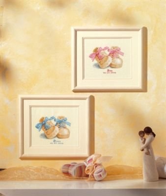 Broderi  - Fdselsminde med barnesko