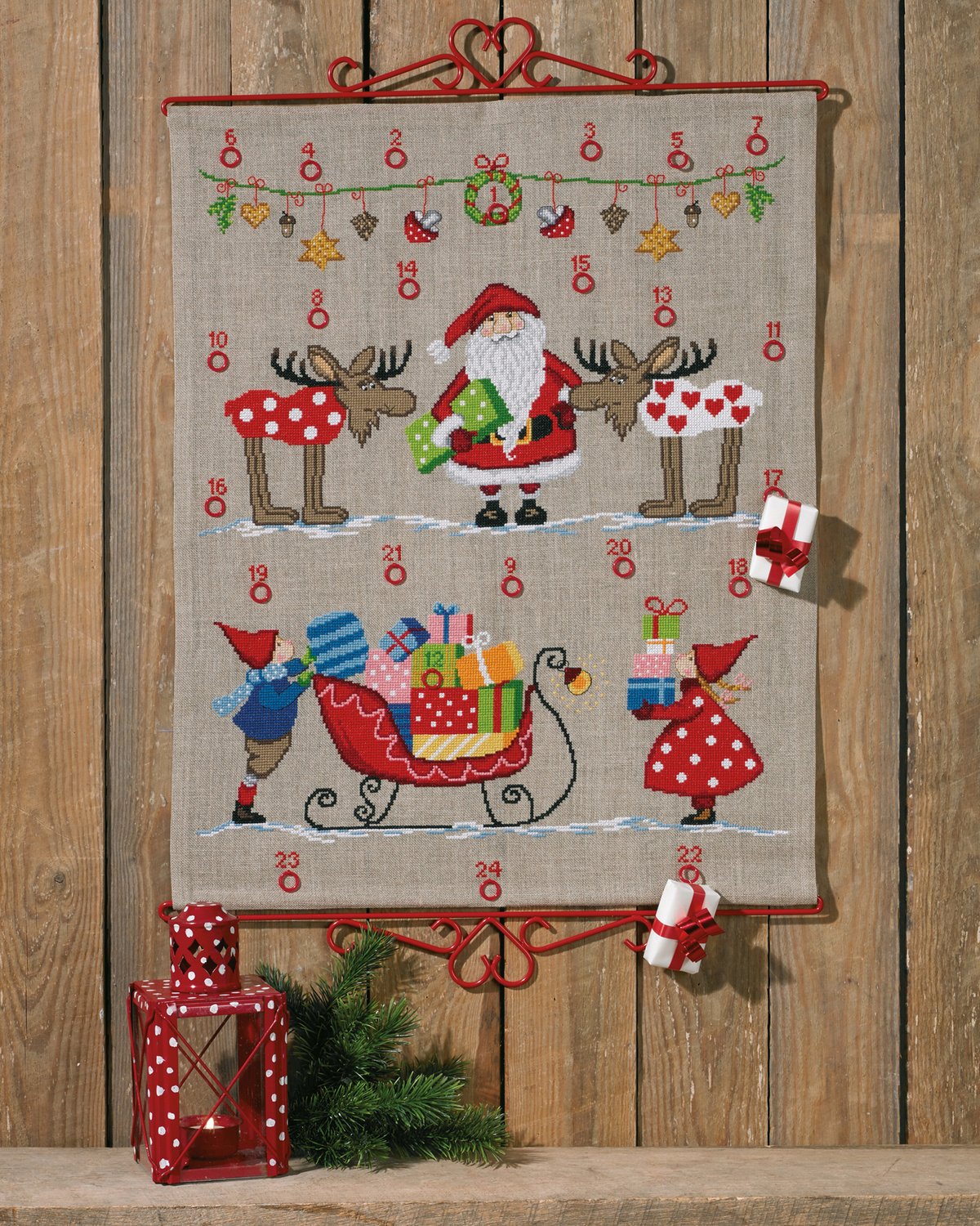 Broderipakning - Adventkalender - Kanen g�rer klar