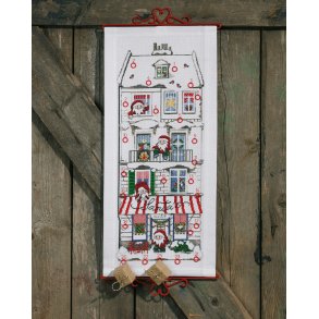Broderipakning - Adventkalender - Julemandens hus