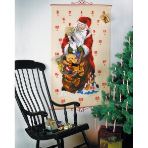 Broderipakning - Adventkalender - Julemand med s�k