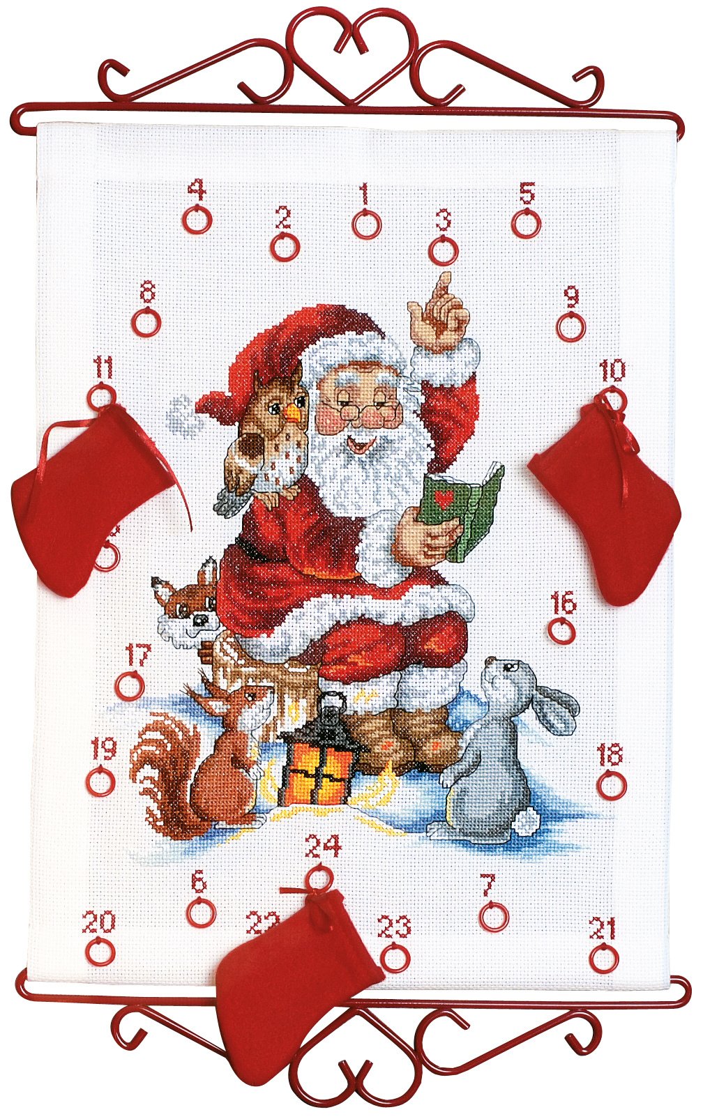 Broderipakning - Julekalender - Nisse lser historie