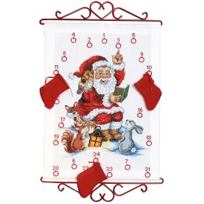 Broderipakning - Julekalender - Nisse lser historie