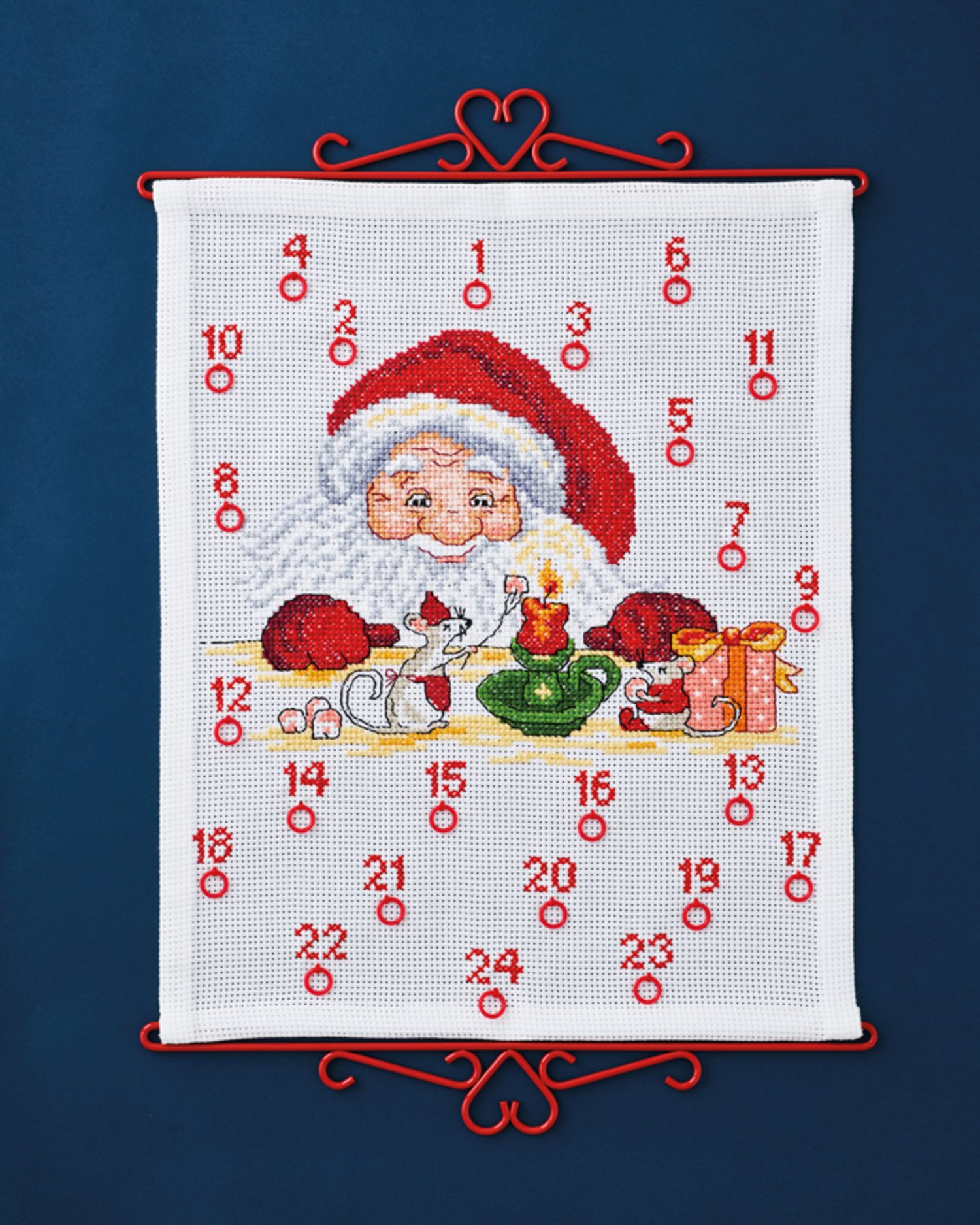 Broderipakning - Julekalender - Julemand og mus