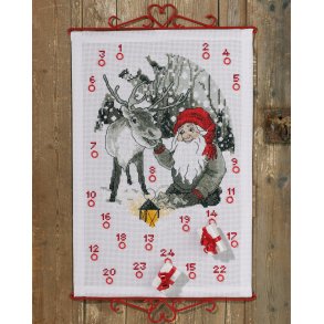 Broderipakning - Julekalender - Nisse og rensdyr