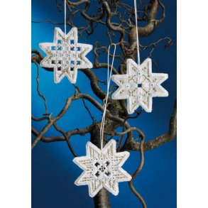 Hardanger julepynt - Julestjerner 3 stk.