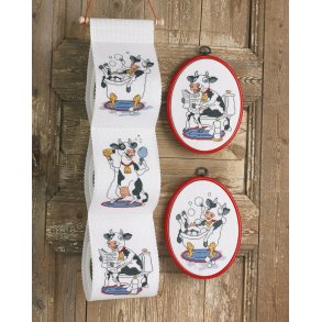 Broderipakning - Toiletrulleholder - Den glade ko