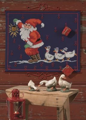 Broderipakning - Adventskalender - Nisse med gs