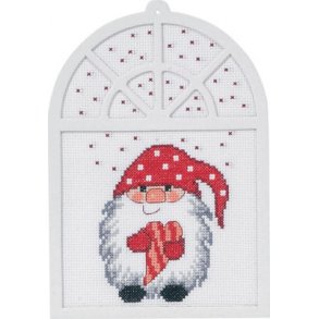 Broderipakning Julepynt - Julemand med hjerte