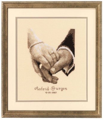 Broderipakning - Bryllup - H�nd i h�nd