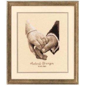 Broderipakning - Bryllup - H�nd i h�nd