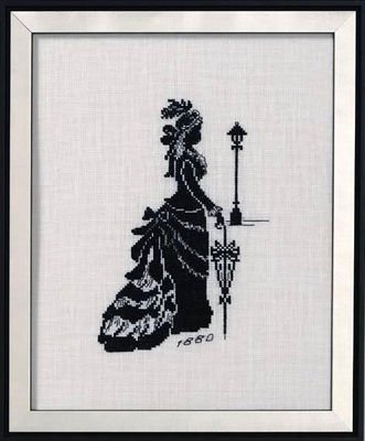 Broderipakning - Sort hvid Anno 1880