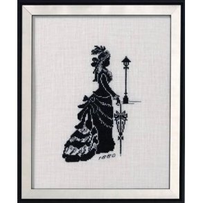 Broderipakning - Sort hvid Anno 1880