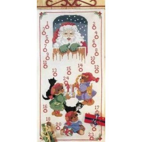 Broderipakning - Julekalender - Bamser med gaver