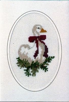 Broderipakning - Julekort med Julegs