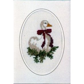 Broderipakning - Julekort med Julegs