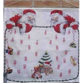 Broderipakning - Julekalender - Nisser foroven