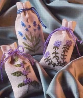 Broderipakning 3-i-en-Lavendelpose - Lavendel-Timian-Pebermynte