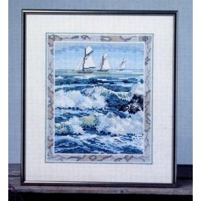 Broderipakning - Skibe p havet