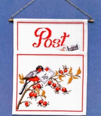 Broderipakning - Julepost Dompap 