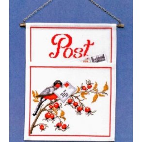 Broderipakning - Julepost Dompap 