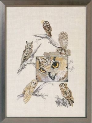 Broderipakning - Ugler i flok