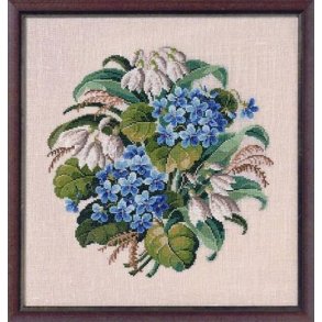 Broderipakning - Blomster - Vintergk og Violer