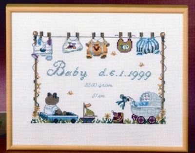 Broderipakning - Fdselsminde Babyvask