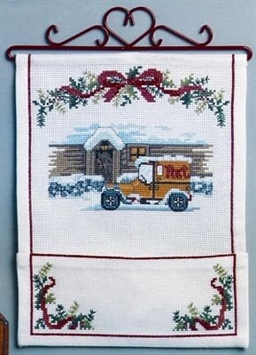 Broderipakning - Julepost med postvogn