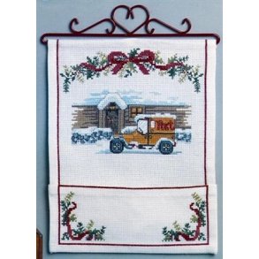 Broderipakning - Julepost med postvogn