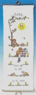 Broderipakning - Dbsklokkestreng - Bamsebaby