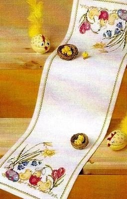 Broderipakning - Pskelber med kyllinger