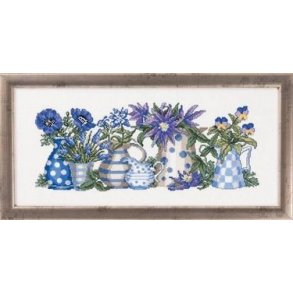 Broderipakning - Bl blomster