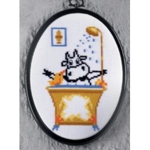 Broderipakning - Ko i bad