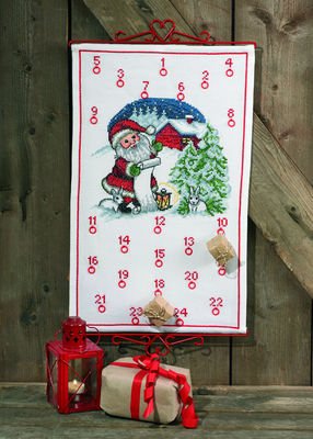 Broderipakning - Julekalender - Nisse med kaniner