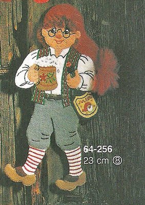 Mnster til filtnisse  - Nissedreng med mjd 23 cm