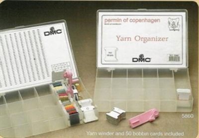 Garnordner - Permin - Opbevaringsboks af plast til restgarner inkl. garnopvinde