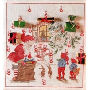 Broderipakning - Julekalender - Julemanden kommer