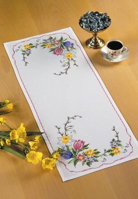 Broderipakning - Lber med pskeblomster