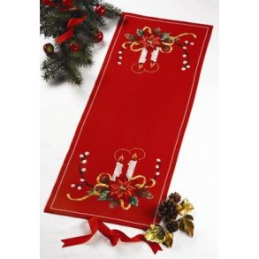 Broderipakning - Julelber med 2 lys