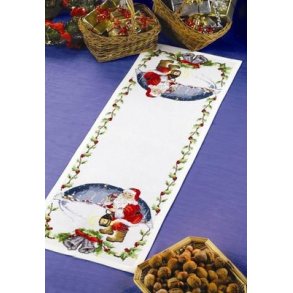 Broderipakning - Julelber med julemand