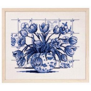 Broderipakning - Indigo tulipaner