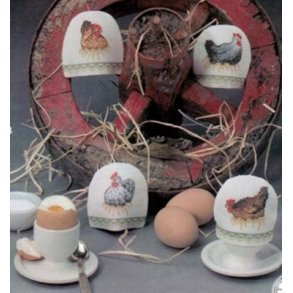 Broderipakning - 4 x ggevarmer med hns