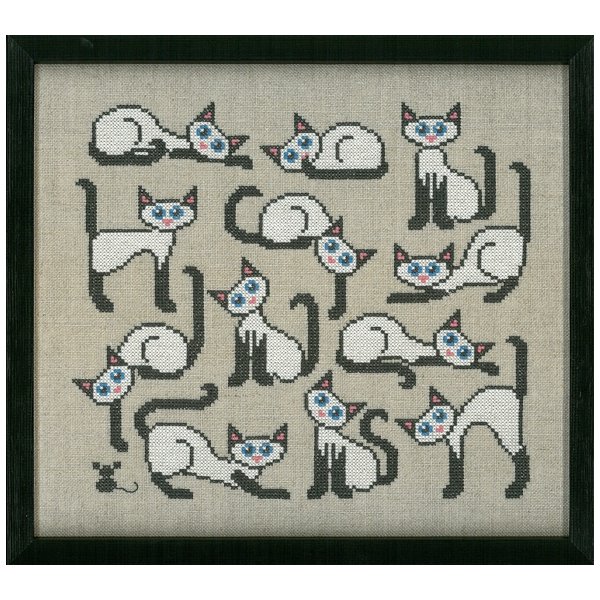 Broderipakning - Billede - Katte komsammen